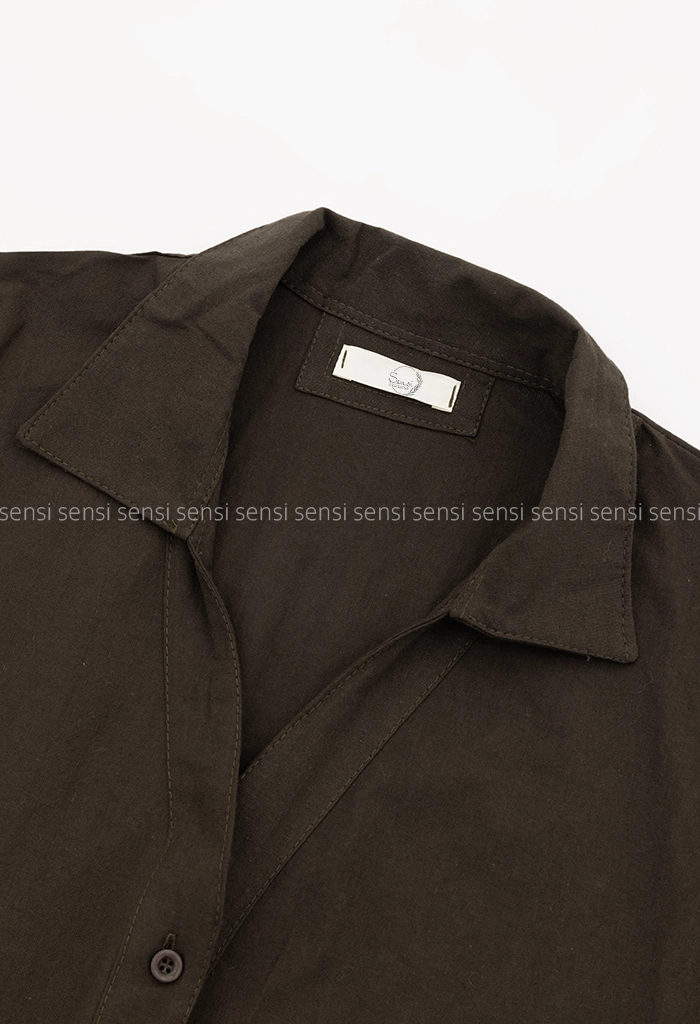 شومیز لینن آستین کرکره کد1005358